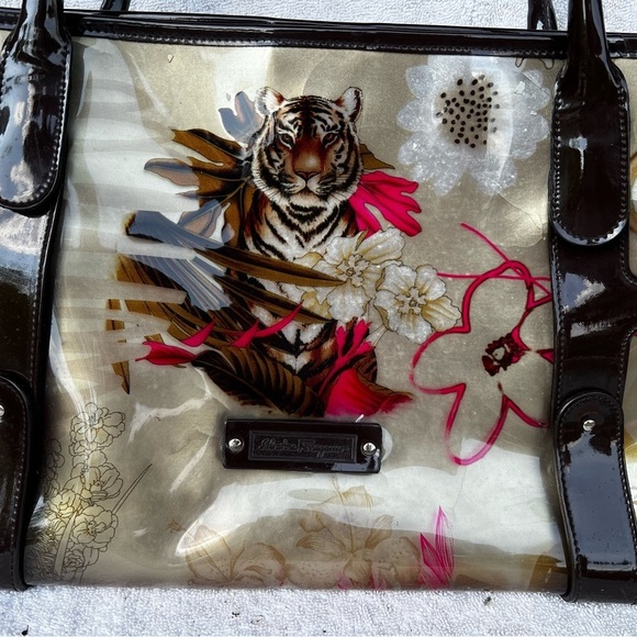 Plastic Coated Silk Ferragamo Tiger Tote - Picture 7 of 12